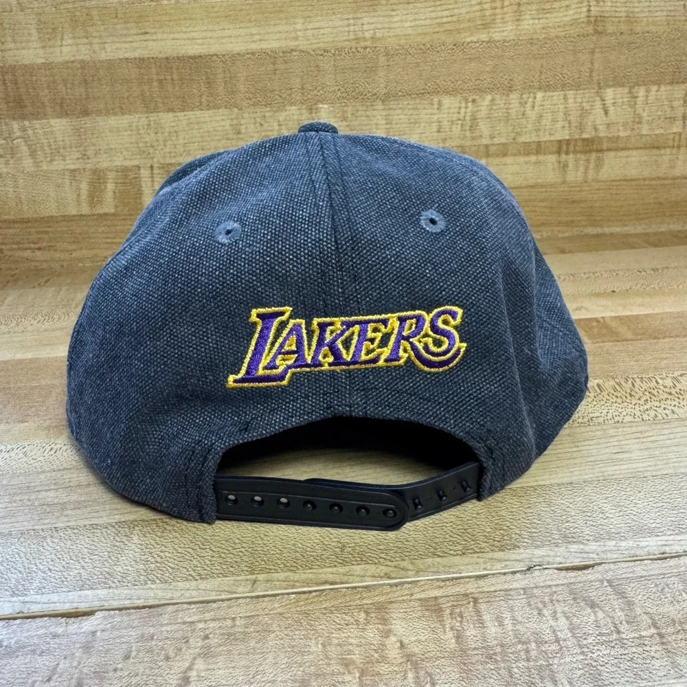 Ultra Game NBA Los Angeles Lakers Snapback Hat Charcoal Grey Embroidered Cap new